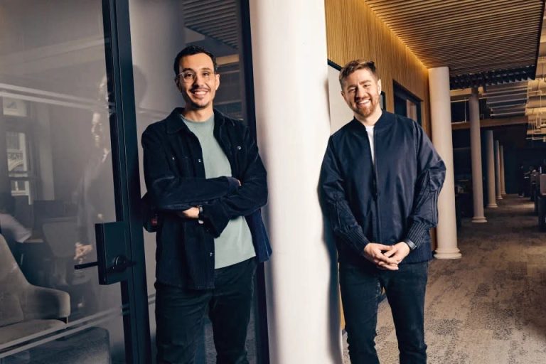 Ramp cofounders Karim Atiyeh and Eric Glyman in their office